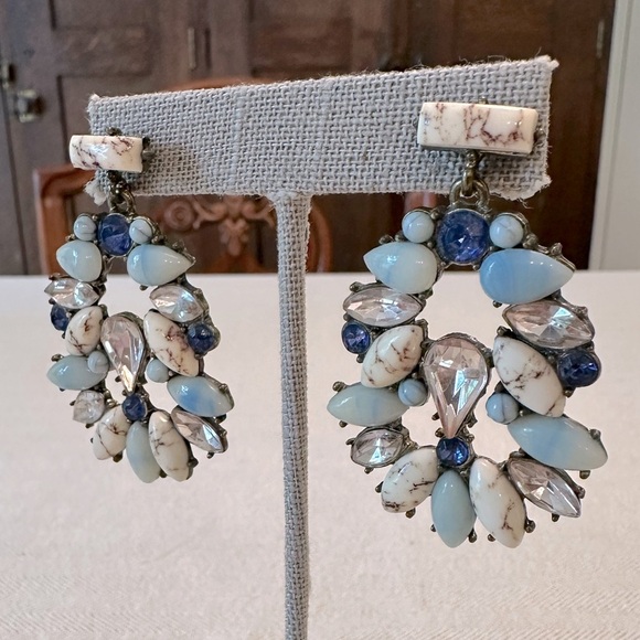 Boho Chic Set of 3 Statement Earrings Tortoise Shell Resin, Glass, Rhinestones - Picture 12 of 13